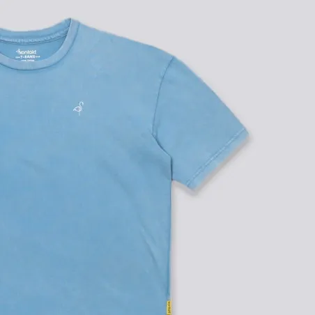 T-shirt oversized garçon manches courtes délavé avec flamant rose - KONTAKT