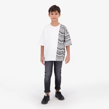 T-shirt oversized garçon manches courtes IMPRIME FORMES TEPSI - KONTAKT