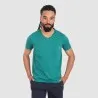 T-shirt flammé homme manches courtes col V avec poche poitrine - KONTAKT