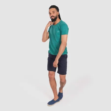 T-shirt flammé homme manches courtes col V avec poche poitrine - KONTAKT