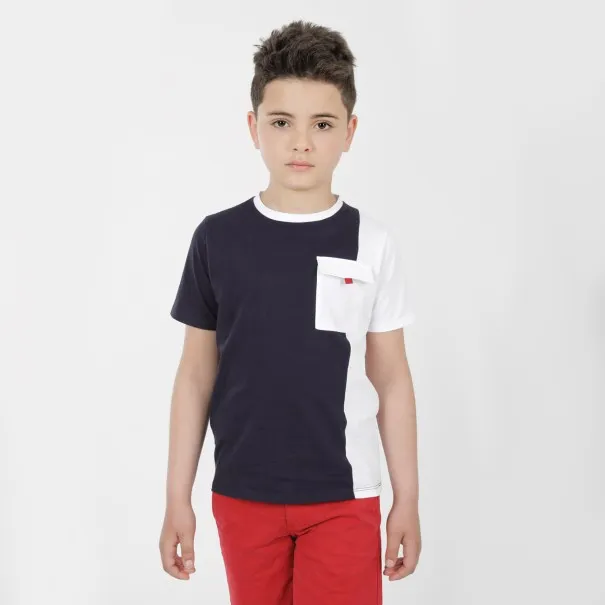 T-shirt garçon bi-couleurs avec poche - KONTAKT