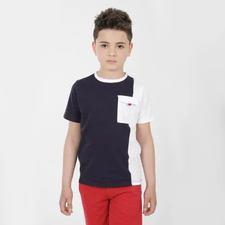 T-shirt garçon bi-couleurs avec poche - KONTAKT
