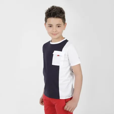 T-shirt garçon bi-couleurs avec poche - KONTAKT