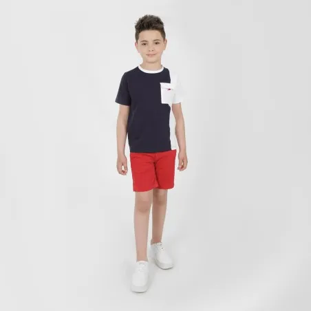 T-shirt garçon bi-couleurs avec poche - KONTAKT
