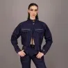 Cropped jacket unisexe selvedge avec fermeture décalée en jeans Selvedge And Raw Look - TUNIS FASHION WEEK 2024 - KONTAKT