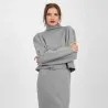 Ensemble femme pull et jupe avec fente en grosse maille - KONTAKT