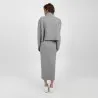 Ensemble femme pull et jupe avec fente en grosse maille - KONTAKT