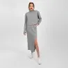 Ensemble femme pull et jupe avec fente en grosse maille - KONTAKT