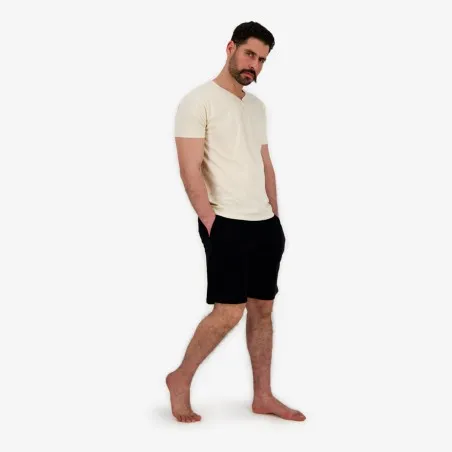 Ensemble homme manches courtes col tunisien avec broderie - KONTAKT
