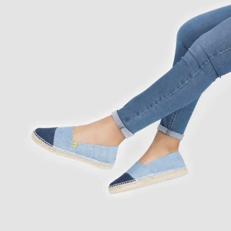 Espadrilles femme en jeans bi-couleurs - KONTAKT