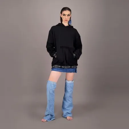 Hoodie oversized unisexe IMPRIME BERBERE UPCYCLING METHODS - TUNIS FASHION WEEK 2024 - KONTAKT
