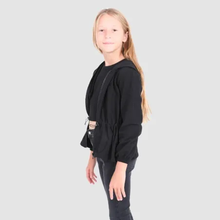 Hoodie zippé fille avec cordon de serrage - KONTAKT