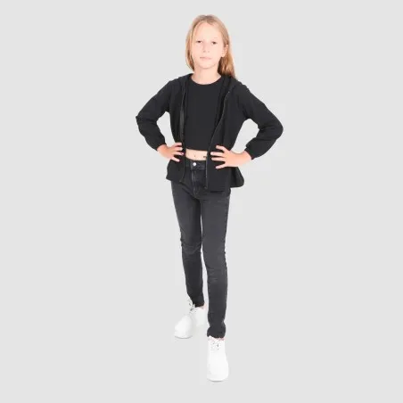 Hoodie zippé fille avec cordon de serrage - KONTAKT