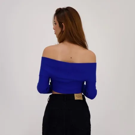Top côtelé femme manches longues croisé - KONTAKT