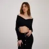 Top côtelé femme manches longues croisé - KONTAKT