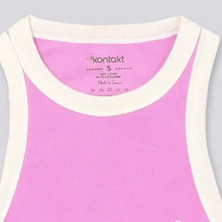 Top côtelé fille avec broderie - KONTAKT