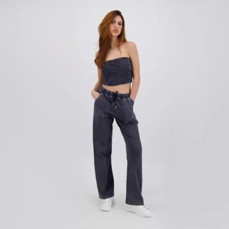 Top délavé femme sans bretelles - KONTAKT
