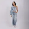 Top femme asymétrique en jeans - TAHIYA - KONTAKT