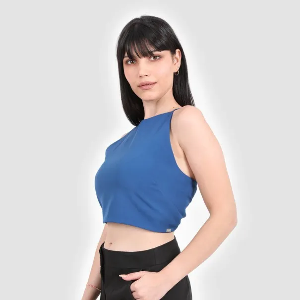 Top femme avec lacets en chaine et trame - KONTAKT