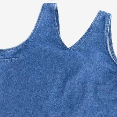 Top femme avec noeud sur le dos en jeans-TOUBA - KONTAKT