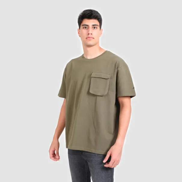 T-shirt oversized homme manches courtes avec poche soufflet - KONTAKT