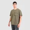 T-shirt oversized homme manches courtes avec poche soufflet - KONTAKT