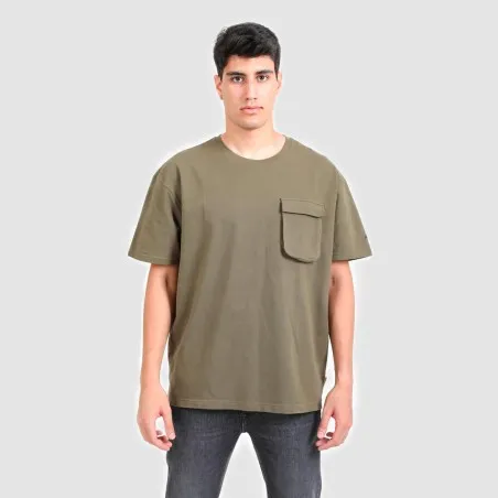 T-shirt oversized homme manches courtes avec poche soufflet - KONTAKT