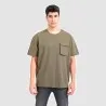 T-shirt oversized homme manches courtes avec poche soufflet - KONTAKT