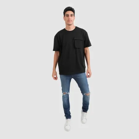 T-shirt oversized homme manches courtes avec poche soufflet - KONTAKT
