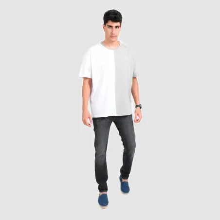 T-shirt oversized homme manches courtes bi-couleurs - KONTAKT