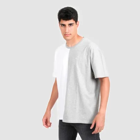 T-shirt oversized homme manches courtes bi-couleurs - KONTAKT