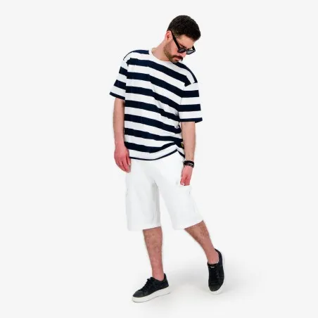 T-shirt oversized homme rayé manches courtes - KONTAKT