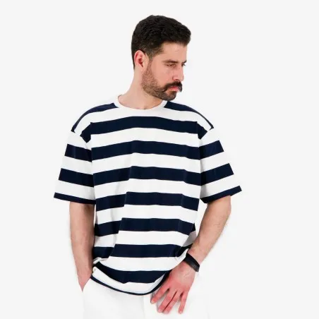 T-shirt oversized homme rayé manches courtes - KONTAKT