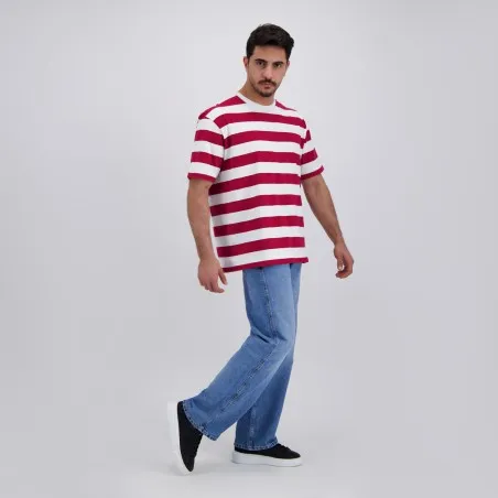 T-shirt oversized homme rayé manches courtes - KONTAKT
