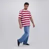 T-shirt oversized homme rayé manches courtes - KONTAKT
