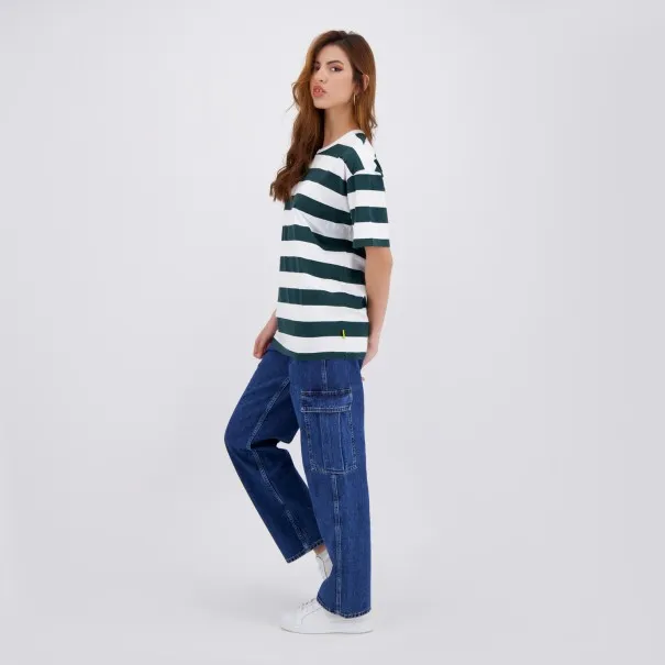 T-shirt oversized rayé femme manches courtes - KONTAKT