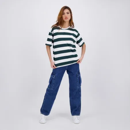 T-shirt oversized rayé femme manches courtes - KONTAKT