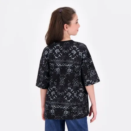T-shirt oversized unisexe enfant manches courtes imprimé all over - KONTAKT