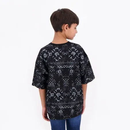 T-shirt oversized unisexe enfant manches courtes imprimé all over - KONTAKT