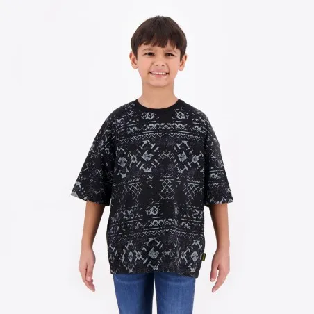 T-shirt oversized unisexe enfant manches courtes imprimé all over - KONTAKT