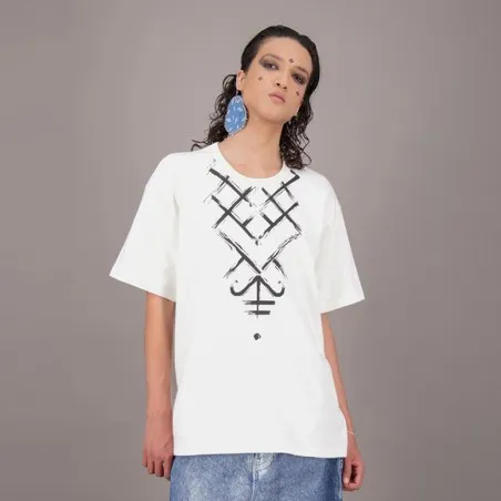 T-shirt oversized unisexe MOTIF BERBERE Heavy Used Effect - TUNIS FASHION WEEK 2024 - KONTAKT