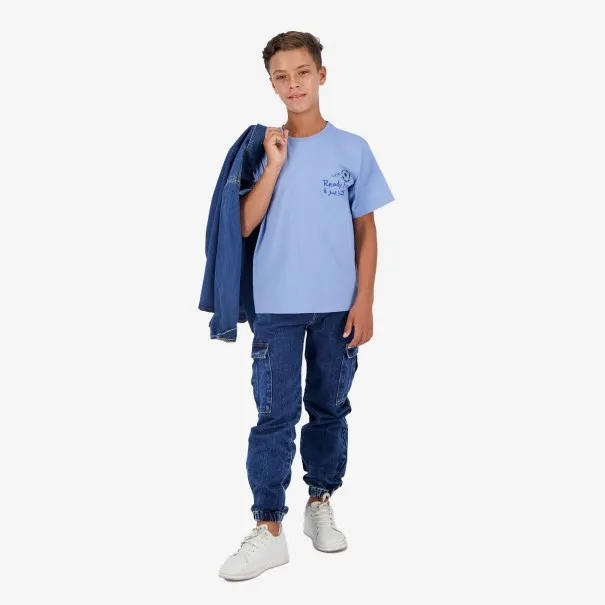 T-shirt regular garçon manches courtes avec animation Ready - KONTAKT