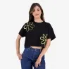 T-shirt sur taille femme manches courtes FLEURS - KONTAKT
