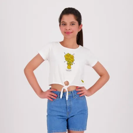 T-shirt sur taille fille avec nœud POT DE SMILEY - KONTAKT