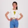 T-shirt sur taille fille avec nœud POT DE SMILEY - KONTAKT
