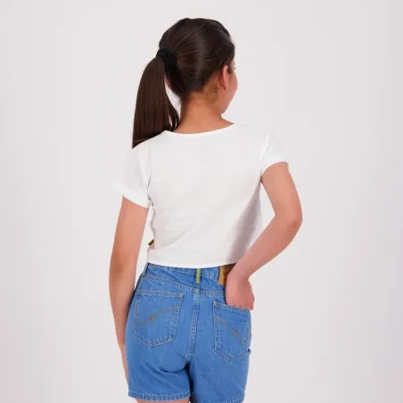 T-shirt sur taille fille avec nœud POT DE SMILEY - KONTAKT