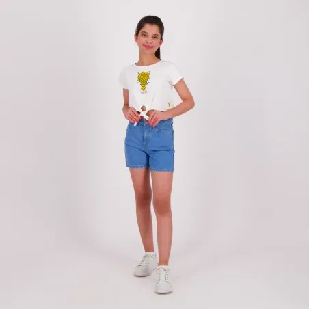 T-shirt sur taille fille avec nœud POT DE SMILEY - KONTAKT