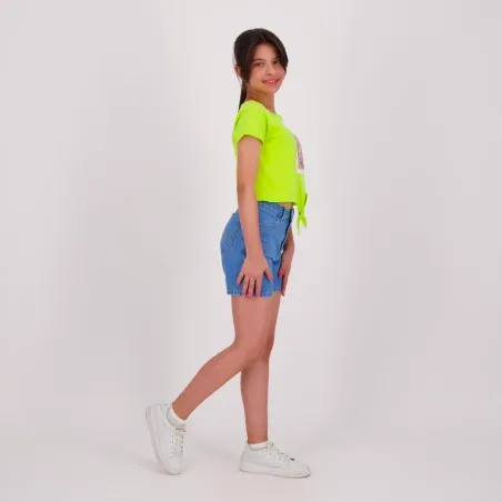T-shirt sur taille fille avec nœud VISAGE - KONTAKT