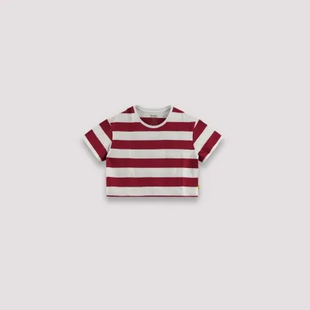 T-shirt sur taille rayé fille manches courtes - KONTAKT