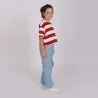 T-shirt sur taille rayé fille manches courtes - KONTAKT
